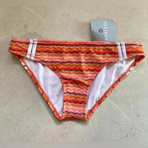 Athleta Full Bikini Swim Bottom Size Small Orange - Picture 1 of 5